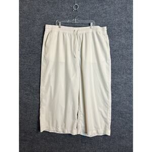 Old Navy Womens Cropped Wide Leg Pants Sz 3X Tan Stretch Tech Dry Quick Pull On